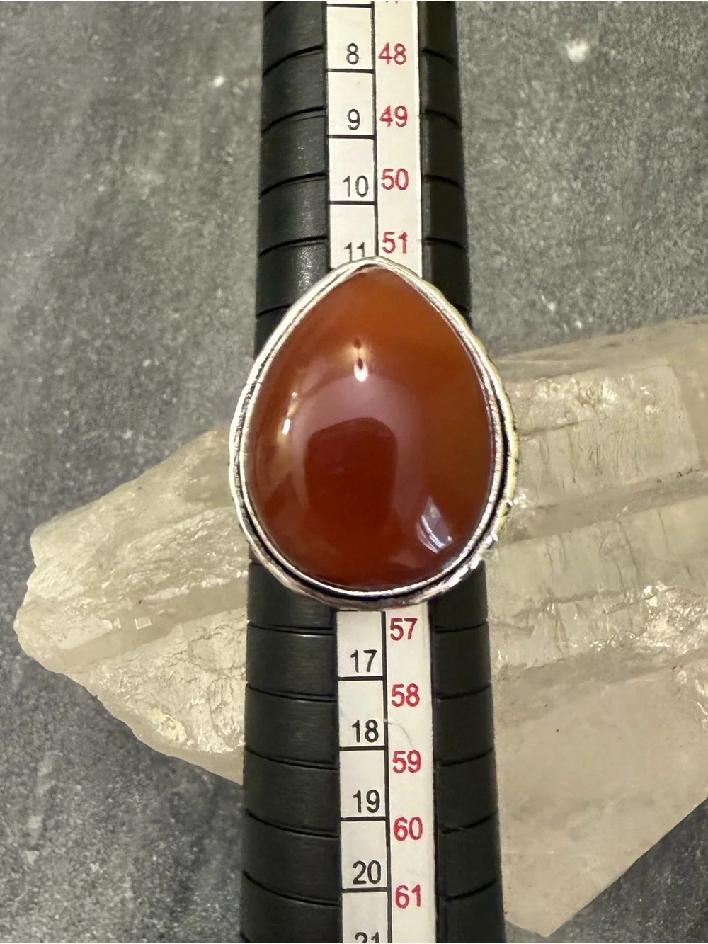 Genuine Carnelian Gemstone Cocktail Ring